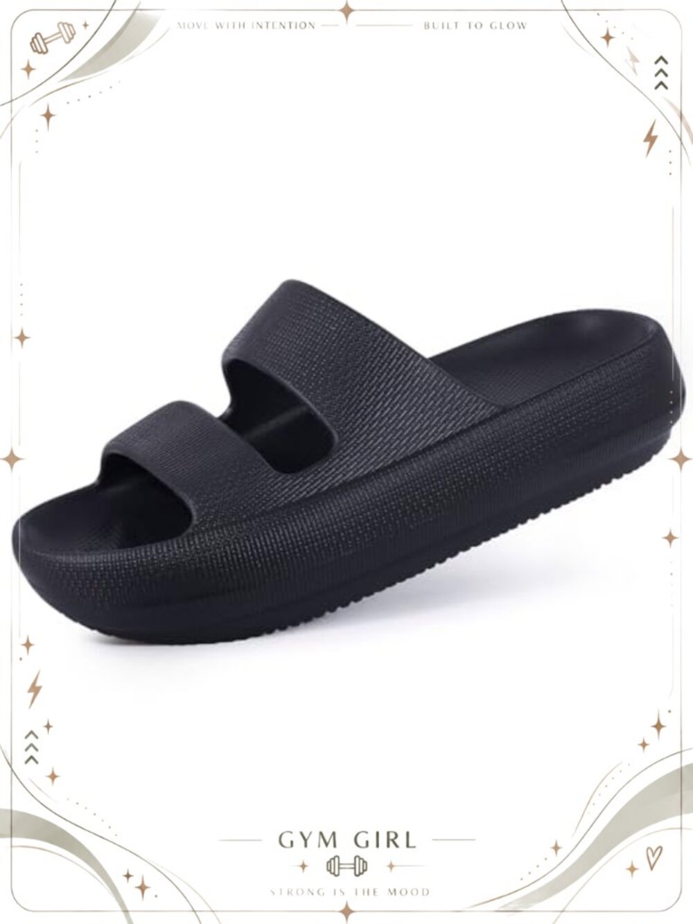 Cloud Slides with Arch Support Pillow Soft Slip On Sandals Lightweight